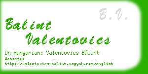 balint valentovics business card